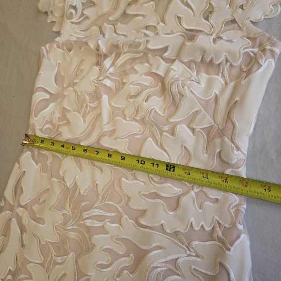 Tadashi Shoji Blush & Cream Ivory Floral Lace Midi Dress Wedding MI3 - Picture 9 of 14